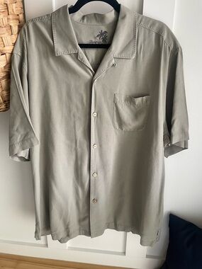 Tommy Bahama Olive Short-Sleeve Camp Shirt